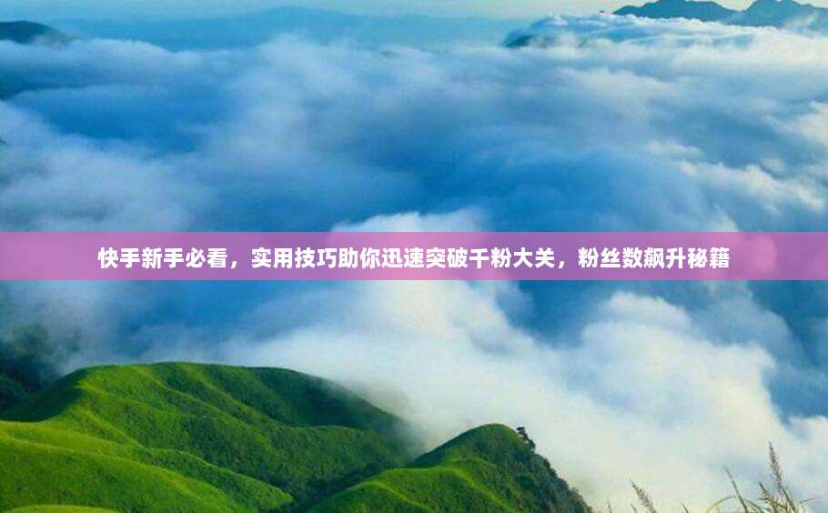 快手新手必看,实用技巧助你迅速突破千粉大关,粉丝数飙升秘籍