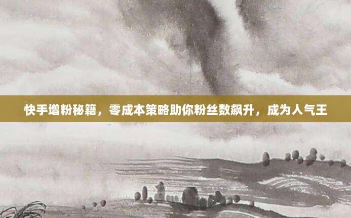 快手增粉秘籍,零成本策略助你粉丝数飙升,成为人气王