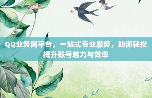 QQ业务网平台,一站式专业服务,助你轻松提升账号魅力与效率