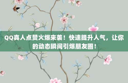 QQ真人点赞火爆来袭!快速提升人气,让你的动态瞬间引爆朋友圈!