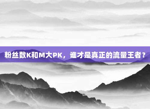 粉丝数K和M大PK，谁才是真正的流量王者？