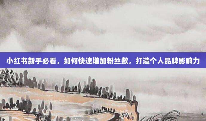 小红书新手必看，如何快速增加粉丝数，打造个人品牌影响力