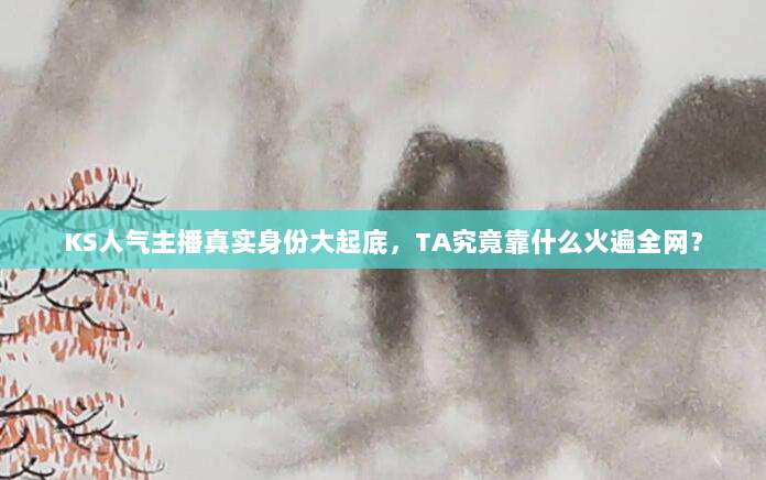 KS人气主播真实身份大起底,TA究竟靠什么火遍全网?
