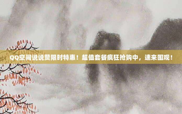 QQ空间说说赞限时特惠！超值套餐疯狂抢购中，速来围观！